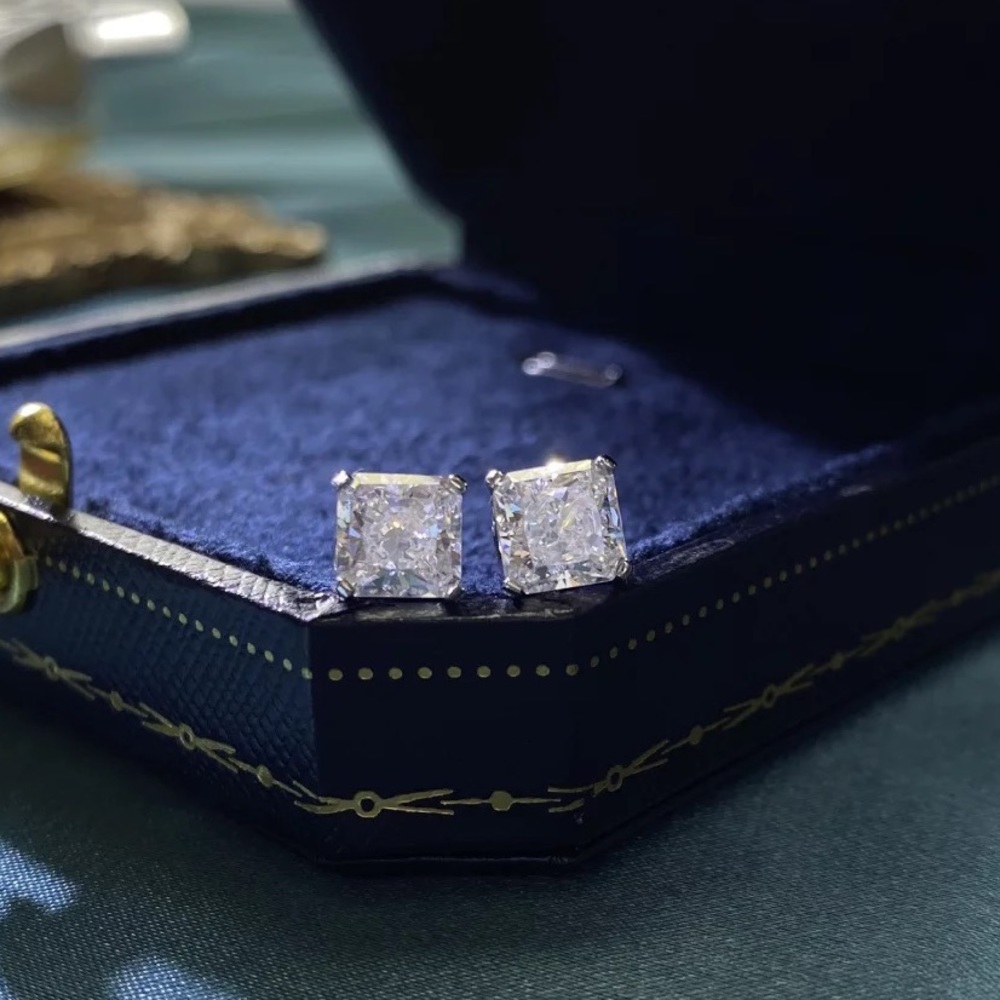 1ct Radiant Cut Earrings - Picture 5 of 16